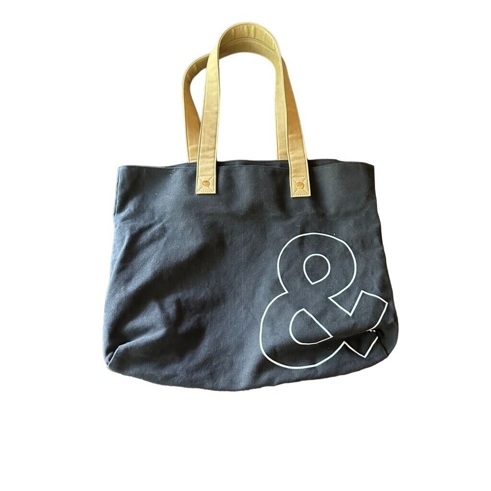 Together By Design Canvas Tote Bag With Leather Handles